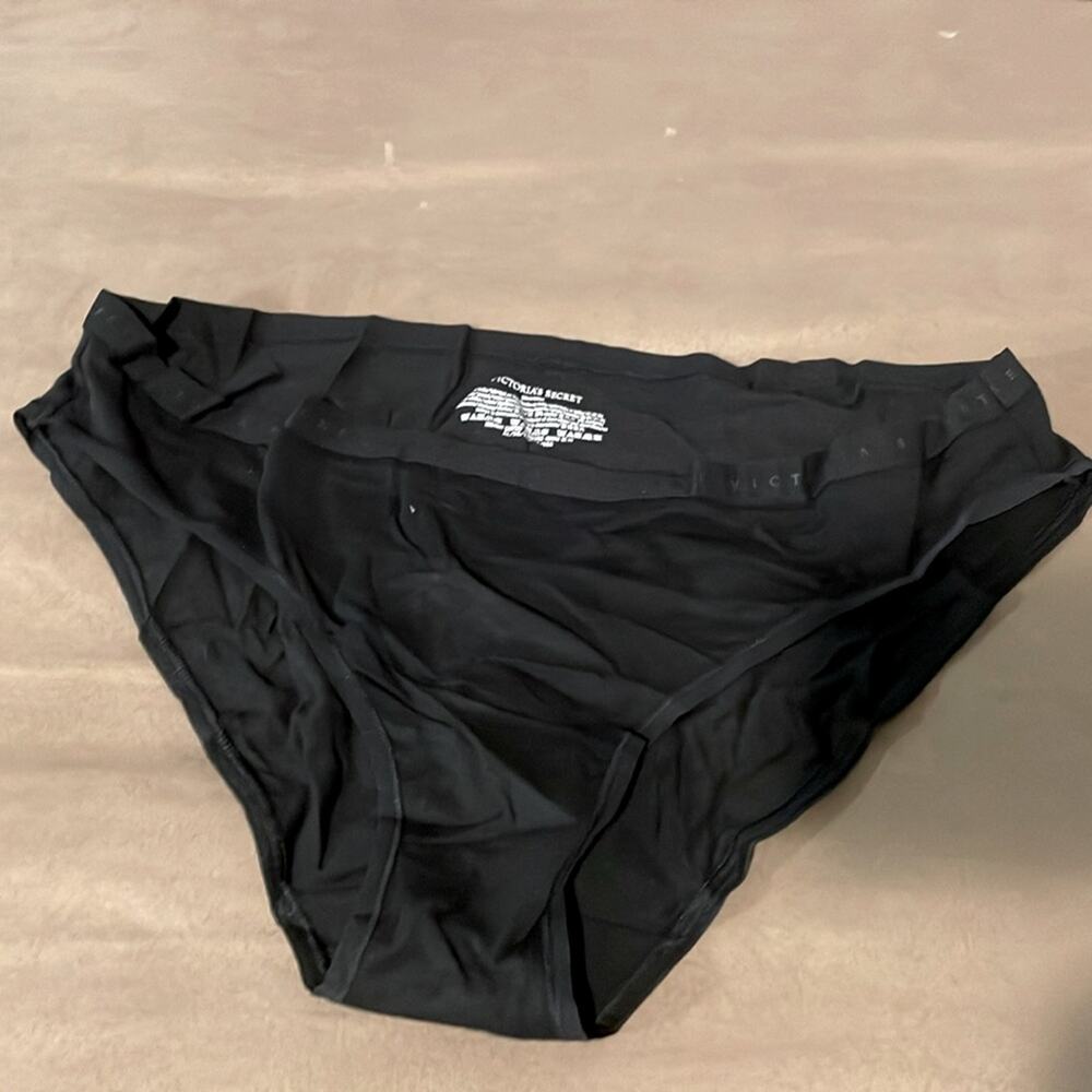 Black XL bikini Victoria’s Secret panties 57% cotton NWOT